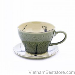 Capuchino Cup medium floral lotus inside dragonfly