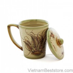 Tea Cup large with drawing dragonfly
