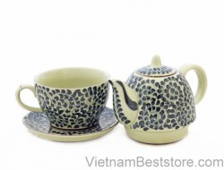 Pair Teapot & Cups floral wire